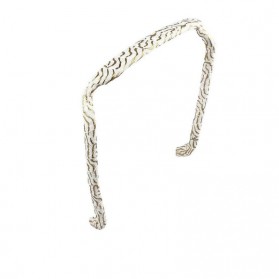 DIADEMA ZAZZY BANDZ FORRADA PLATEADA Y BLANCA ESTILO ZEBRA