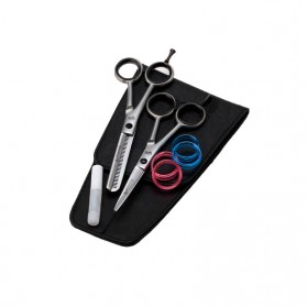 GLAMTECH ONE 5.0" LEFTY SCISSOR-THINNER SET.  LEFTY 5.0" SCISSOR- LEFTY 5.5" THINNER-WALLET