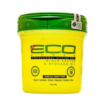 ECO STYLE GEL BLACK CASTOR & AVOCADO OIL 473ML 16OZ
