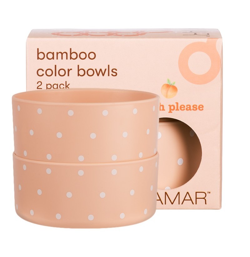 PEACH PLEASE BAMBOO COLOR BOWLS 2 PACK