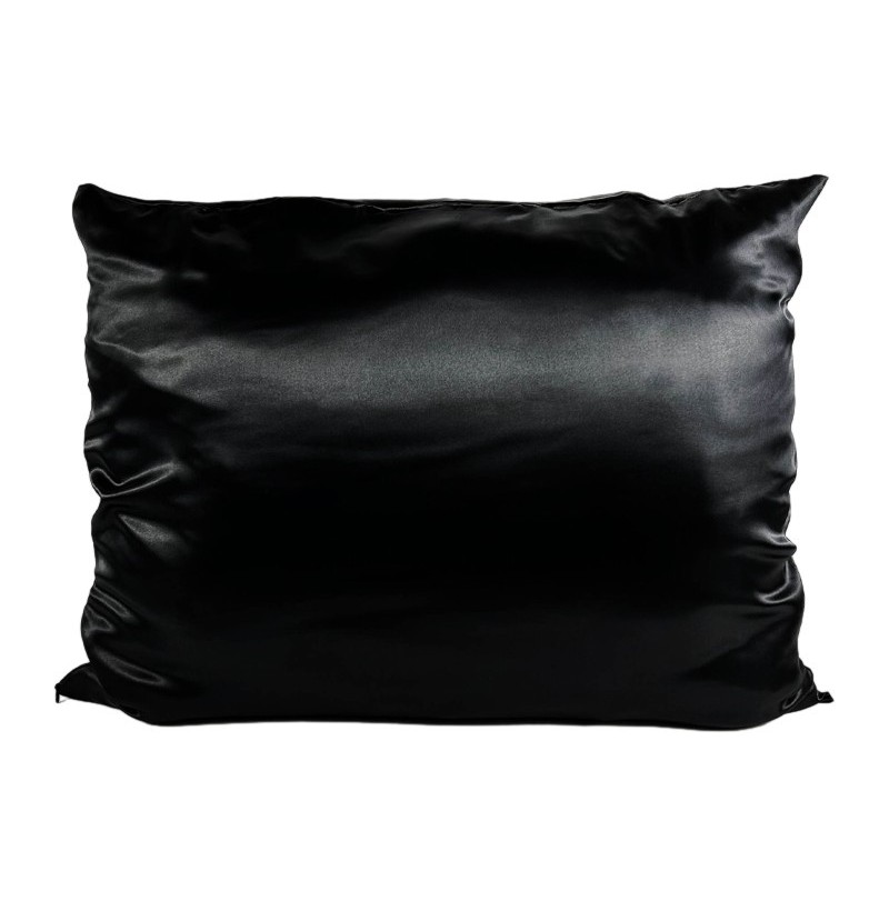 FUNDA DE ALMOHADA DE SATÉN PREMIUM – NEGRA (55cmx70cm)